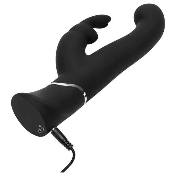 Happyrabbit - G-točka vibrator z ušesi - polnjenje, črna