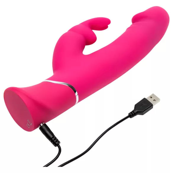 Happyrabbit - vibrator zajček z dvojnim gostoto - vodoodporen, roza