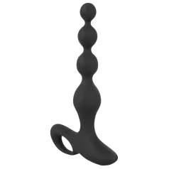 Black Velvets - analni vibrator s kroglicami - črn