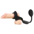 Rebel - obroček za penis in moda z analnim vibratorjem (črn)