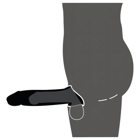 Rebel - vibrirajoči penis tulec - akumulatorski, daljinsko upravljanje - črn