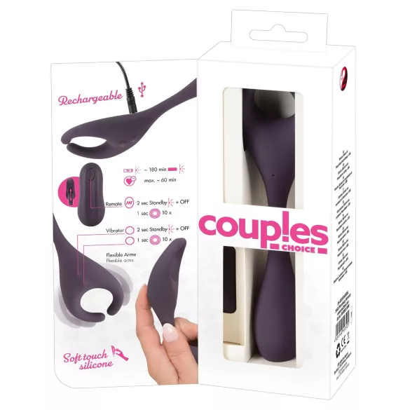Couples Choice - vibrator za pare - daljinsko upravljanje, 2 motorja - vijoličen