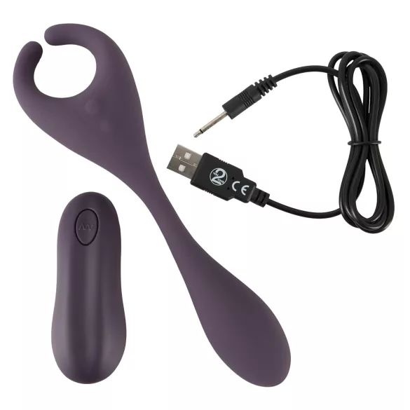 Couples Choice - vibrator za pare - daljinsko upravljanje, 2 motorja - vijoličen
