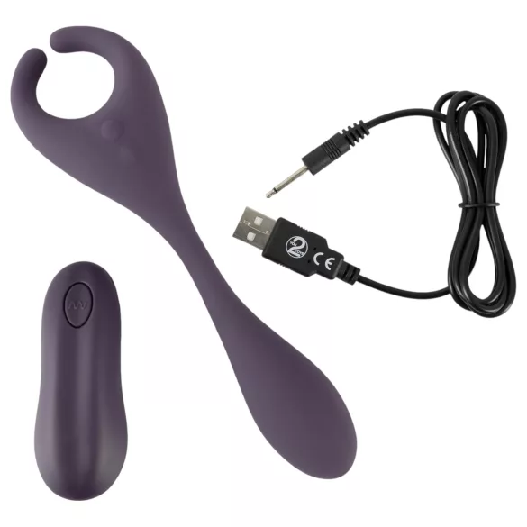 Couples Choice - vibrator za pare - daljinsko upravljanje, 2 motorja - vijoličen