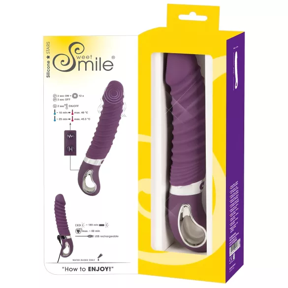 SMILE Soft - vibrator z grelno funkcijo na baterijo - vijoličen