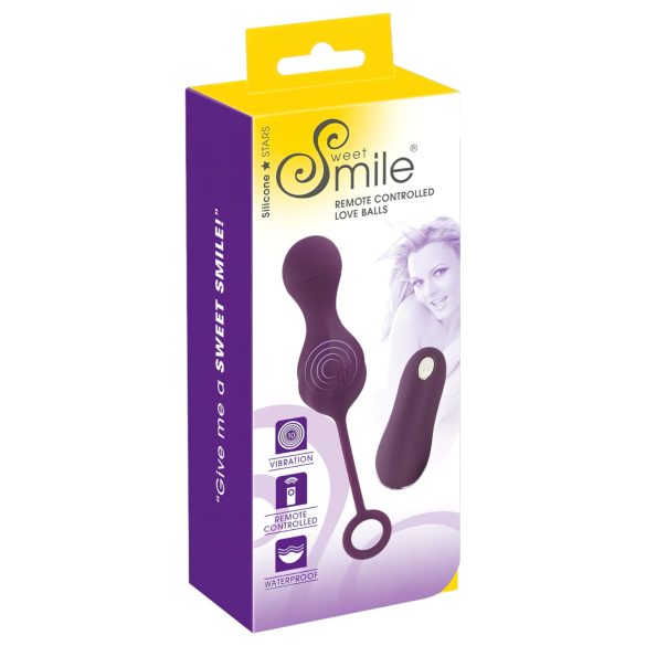 SMILE RC Ljubezenske kroglice - polnilno, radijsko vibrirajoče jajce (vijolično)