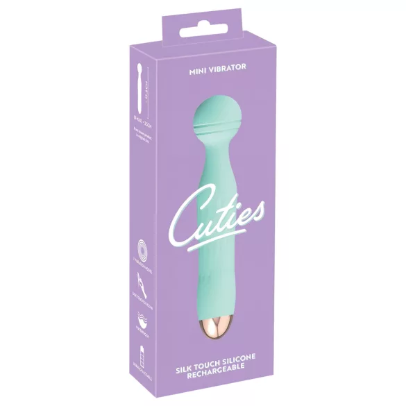 Cuties Mini Wand - polnilni, vodoodporni masažni vibrator (zelen)