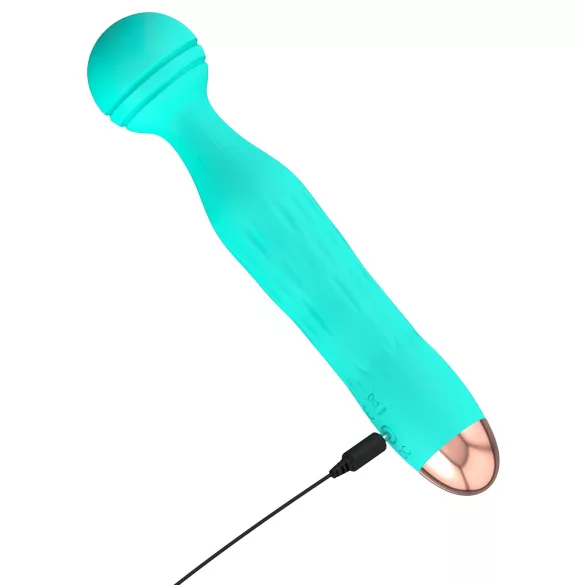 Cuties Mini Wand - polnilni, vodoodporni masažni vibrator (zelen)