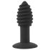 Črni Žametni Spiral - polnilni silikonski analni vibrator (črn)