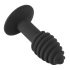 Črni Žametni Spiral - polnilni silikonski analni vibrator (črn)