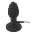Črni Žametni Spiral - polnilni silikonski analni vibrator (črn)
