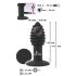Črni Žametni Spiral - polnilni silikonski analni vibrator (črn)