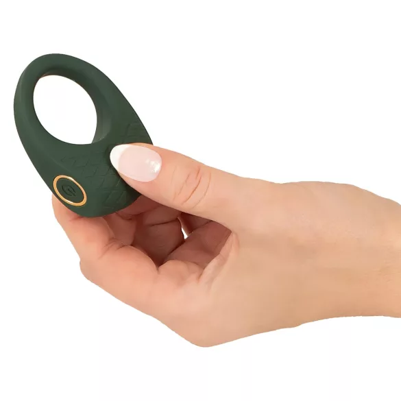 Emerald Love - vibracijski obroč za penis - polnilni, vodoodporen - zelen