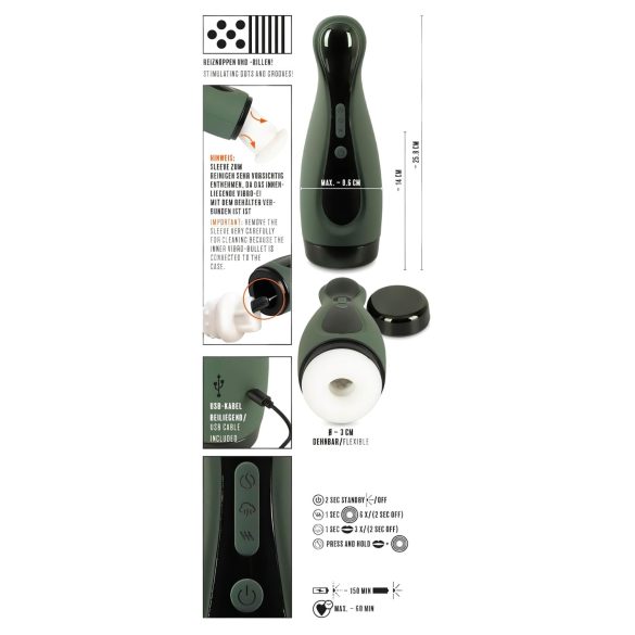 Rebel - masturbator - funkcija sesanja in vibriranja - polnilni