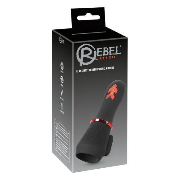 Rebel - polnilni vrhunski vibrator z 2 motorjema (črna)
