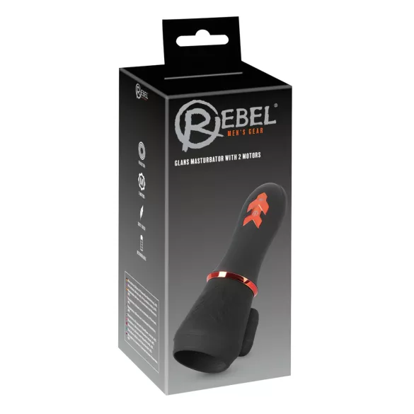 Rebel - vibracijski stimulator penisa - 2 motorja - akumulatorski - črn