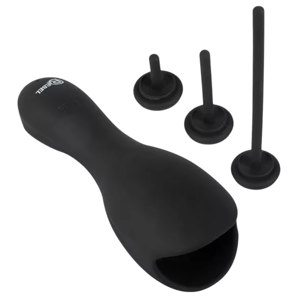 Rebel - analni vibrator z dilatatorjem (črn)