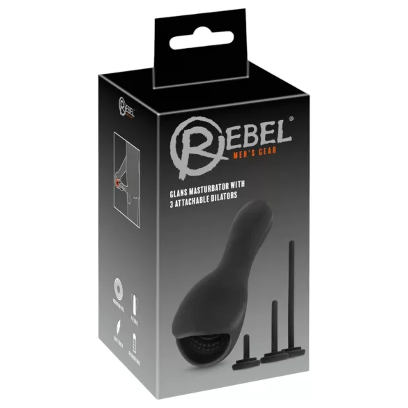 Rebel - analni vibrator z dilatatorjem (črn)