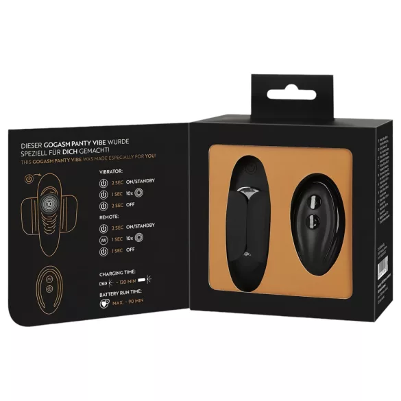 GoGasm Panty - vibrator za klitoris z daljinskim upravljanjem - polnjenje USB