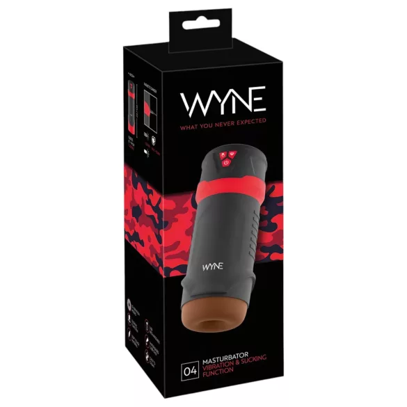 WYNE 04 - masturbator za moške - vibracijsko-sesalni - akumulatorski - rjav
