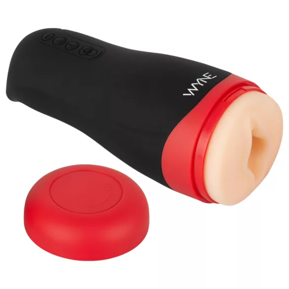 WYNE 01 - masturbator z vibracijami in sesanjem - grelna funkcija - črna