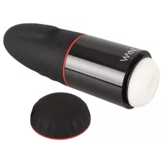   WYNE 02 - masturbator z vibracijo in sesanjem - polnilni - črno-bel