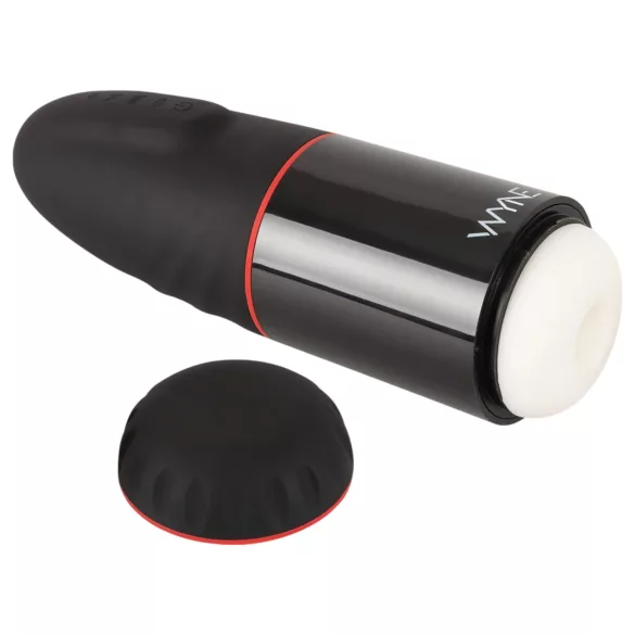 WYNE 02 - masturbator z vibracijo in sesanjem - polnilni - črno-bel