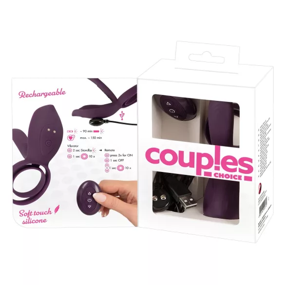 Couples Choice - vibrirajoči erekcijski obroč - akumulatorski - vijoličen