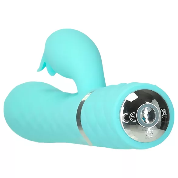 Pillow Talk Lively - akumulatorski vibrator s stimulatorjem klitorisa (turkiz)