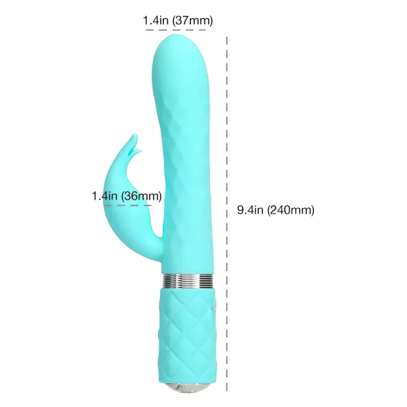 Pillow Talk Lively - akumulatorski vibrator s stimulatorjem klitorisa (turkiz)