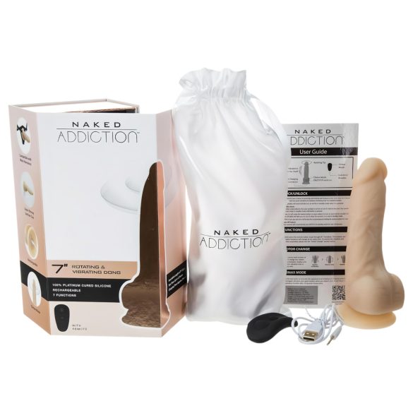 Naked Addiction Rotating 7 - rotacijski vibrator (18cm) - naravni