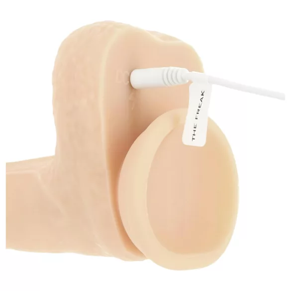 Naked Addiction - vibrirajoči dildo s potiskanjem - 19 cm - naravna barva