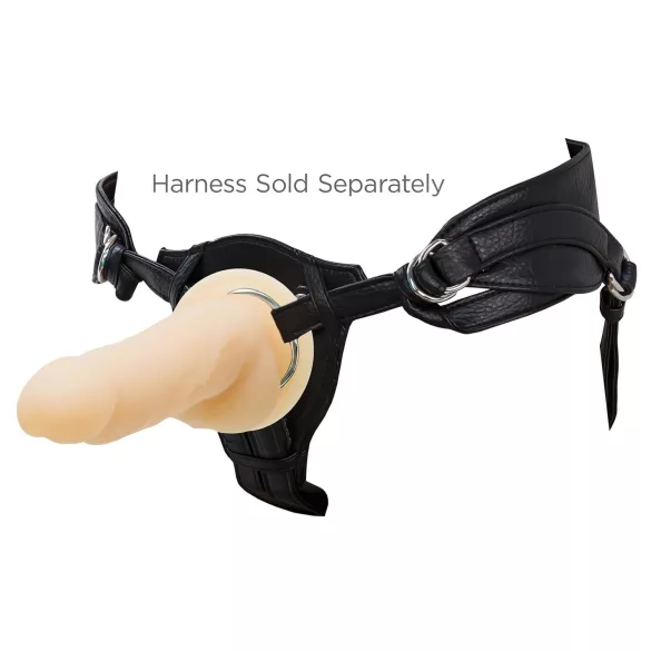 Naked Addiction - vibrirajoči dildo s potiskanjem - 19 cm - naravna barva