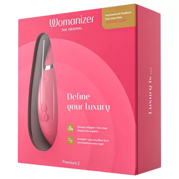 Womanizer Premium 2 - stimulator klitorisa z zračnimi valovi - roza