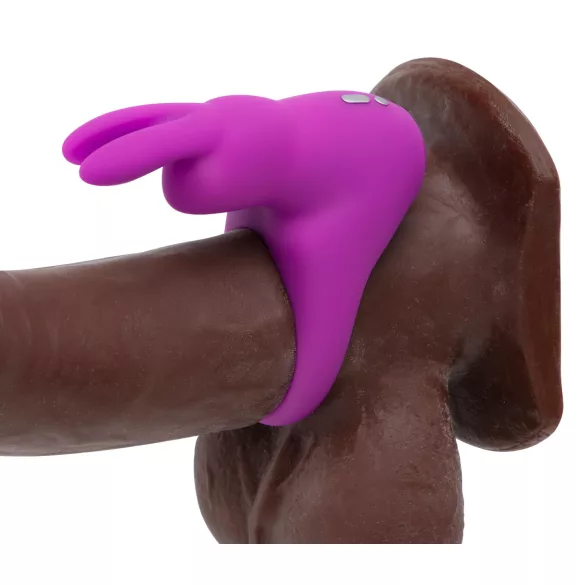 Happyrabbit - vibracijski obroč za penis s shrambo - silikon vijoličen