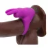 Happyrabbit - vibracijski obroč za penis s shrambo - silikon vijoličen