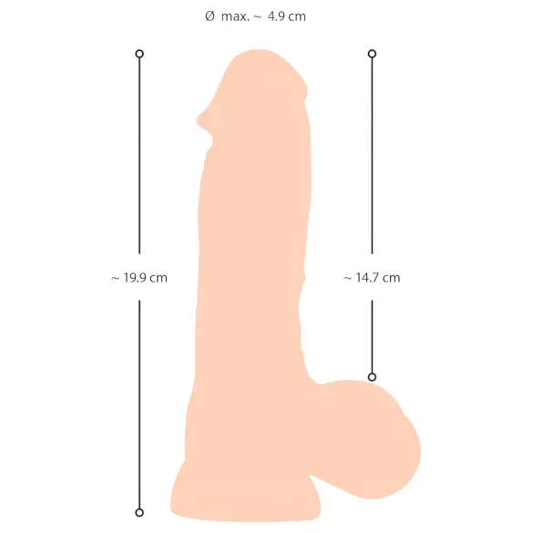 Nature Skin - dildo z umetno kožo - 20 cm - naravna barva