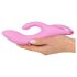 SMILE Nodding - polnilni vibrator s klitoralnim nastavkom (roza)