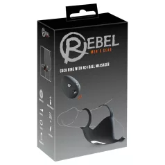   Rebel - erekcijski obroč in vibracijski stimulator za moda - akumulatorski - črn