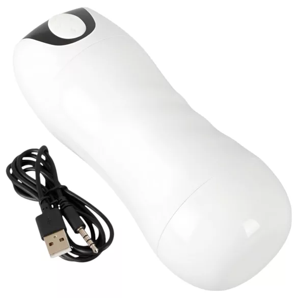 STROKER - akumulatorski sesalno-vibracijski masturbator (bel)