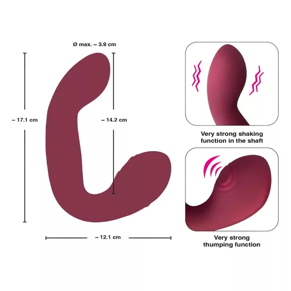 Javida Thumping - vibrirajoči G-točka in klitoralni vibrator (rdeč)