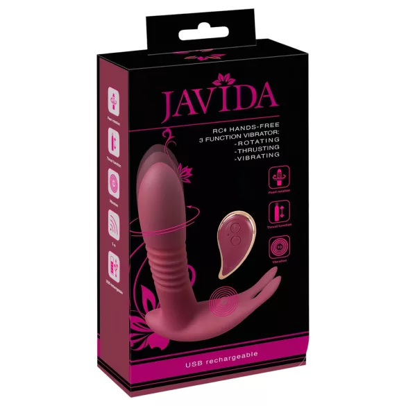 Javida RC - vibrator za klitoris na daljinsko upravljanje - 3 funkcije - rdeč