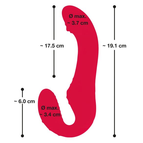 You2Toys - dvojni vibrator brez pasov - daljinski upravljalnik - rdeč