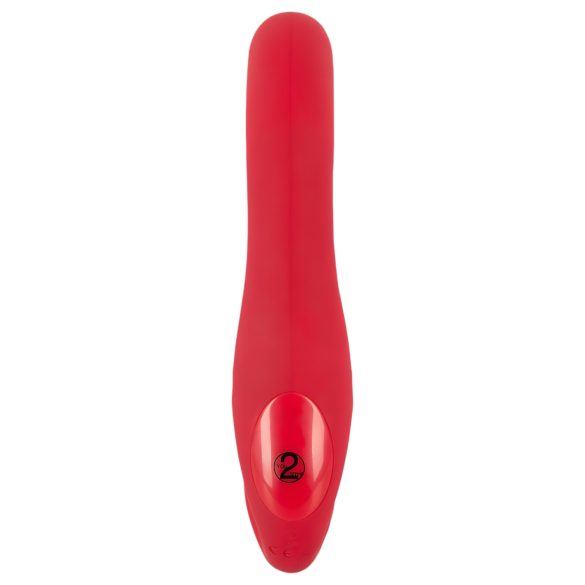 You2Toys - dvojni vibrator brez pasov - daljinski upravljalnik - rdeč