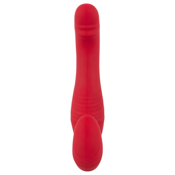 You2Toys - dvojni vibrator brez pasov - daljinski upravljalnik - rdeč