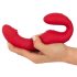 You2Toys - dvojni vibrator brez pasov - daljinski upravljalnik - rdeč