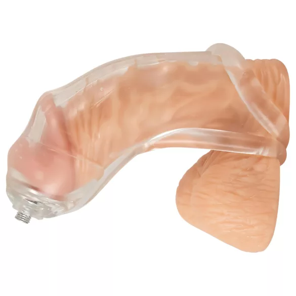 You2Toys Piss Play Sleeve - nastavek za penis z odvodno cevko (prozoren)