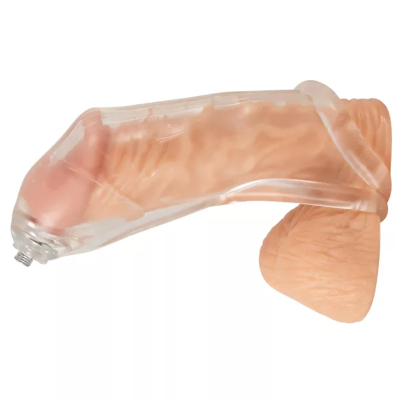 You2Toys Piss Play Sleeve - nastavek za penis z odvodno cevko (prozoren)