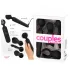 Couples Choice - vibrator za pare - grelna funkcija - polnjenje USB - črna