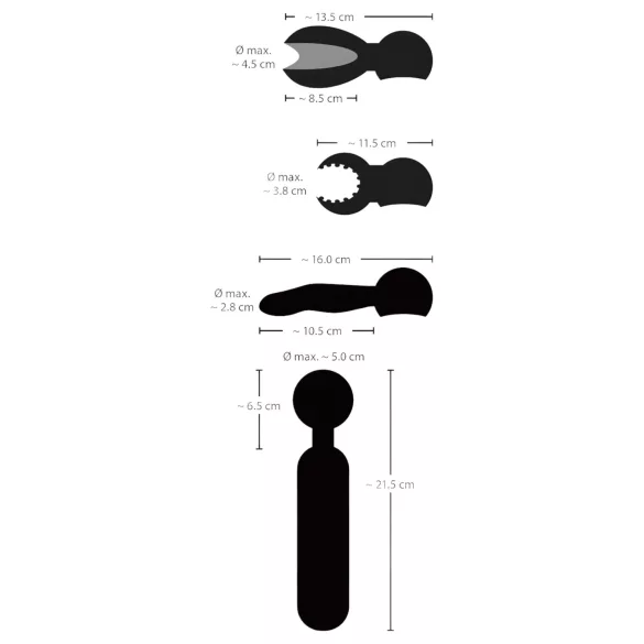 Couples Choice - vibrator za pare - grelna funkcija - polnjenje USB - črna